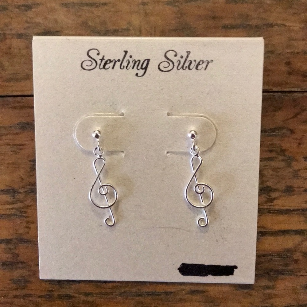 Treble clef earrings
